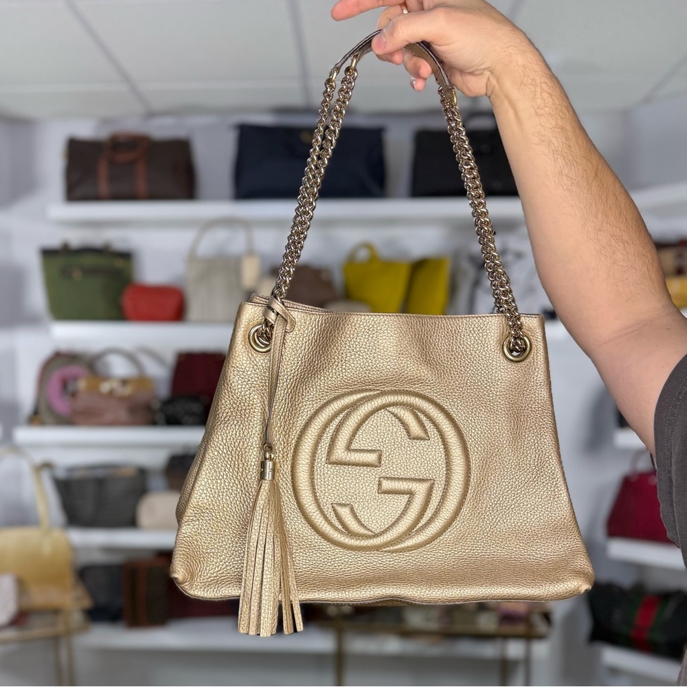 Gucci Metallic Chain Tote